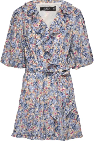 Ralph Lauren 80S Cotton Voile-Dress Blue
