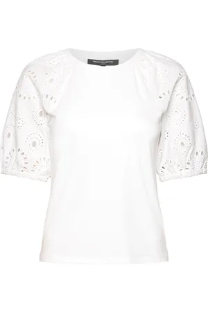 French Connection Rosana Anglaise Top White