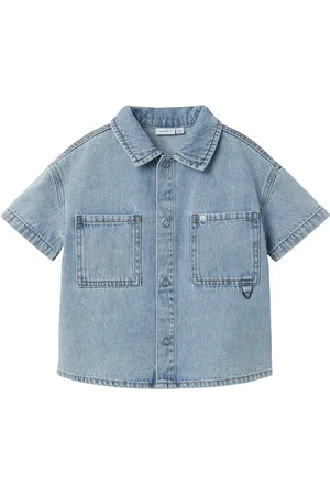 NAME IT Nmmhalf Dnm Boxy 1/2 Shirt 6999-Iy F Blue