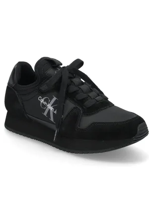 Calvin Klein Runner Sock Laceup Ny-Lth Wn Black