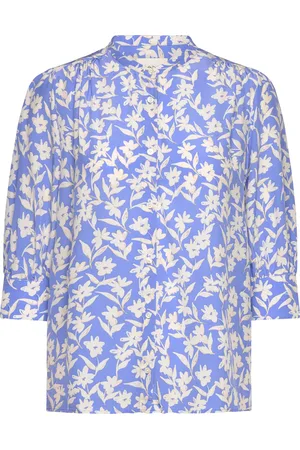 GANT Rel Floral Print Ss Blouse Blue