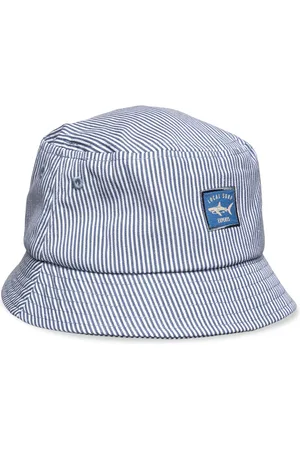 MANGO Striped Bucket Hat Blue
