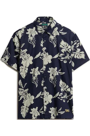 Superdry Hawaiian Print Shirt Navy