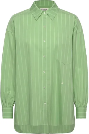 Scotch&Soda Striped Girlfriend Shirt Green