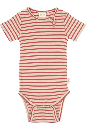 Petit Piao Body S/S Modal Striped Red