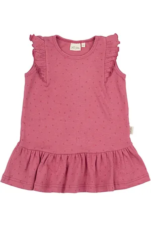 Petit Piao Dress L/S Modal Frill Dot Pink