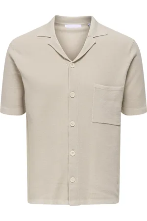Only & Sons Onstony Reg 12 Ss Waffle Shirt Knit Beige