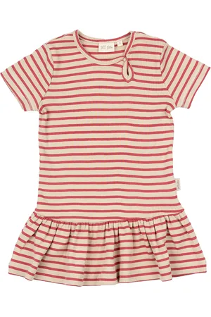 Petit Piao Dress S/S Modal Striped Red