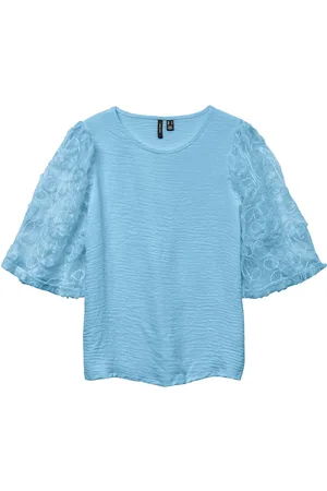 VERO MODA Vmnina 2/4 Top Jrs Blue