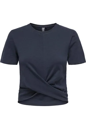 ONLY Onpcute On Ss Crop Knot Jrs Top Navy