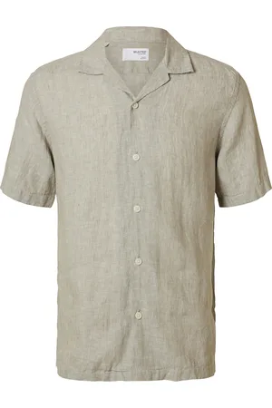 SELECTED Slhrelaxkylian Mix Ss Shirt Resort Green