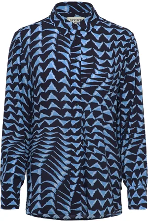 Scotch&Soda Printed Relaxed Fit Shirt Blue