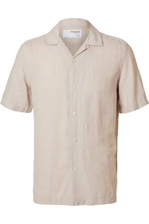 SELECTED Slhrelaxkylian Mix Ss Shirt Resort Beige