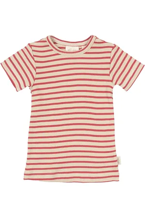 Petit Piao T-Shirt S/S Modal Striped Red