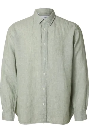 SELECTED Slhregkylian Mix Ls Shirt Green