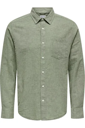Only & Sons Onscaiden Life Reg Ls 1 Pkt Shirt Noos Green