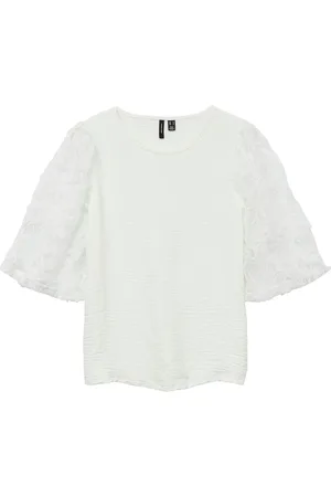 VERO MODA Vmnina 2/4 Top Jrs Cream