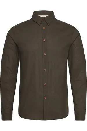 Anerkjendt Akleif L/S Cot/Linen Shirt Khaki