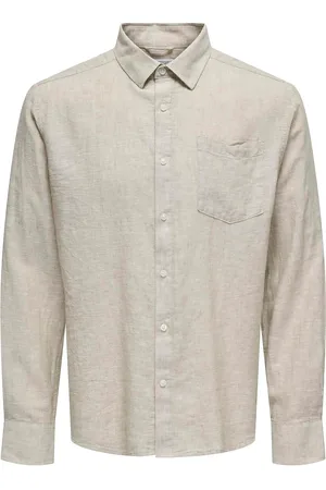 Only & Sons Onscaiden Life Reg Ls 1 Pkt Shirt Noos Beige