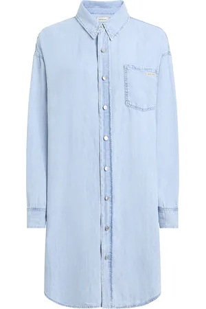 Calvin Klein Relaxed Denim Shirt Dress Blue