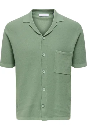 Only & Sons Onstony Reg 12 Ss Waffle Shirt Knit Green