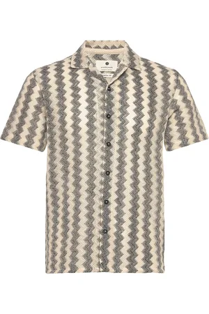 Anerkjendt Akleon Jacquard S/S Shirt Beige