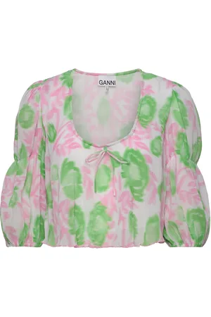 Ganni Pleated Georgette Patterned