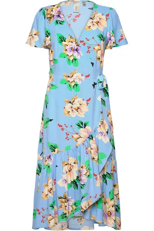 Y.A.S Cimello 2/4 Midi Wrap Dress S. - Show Blue