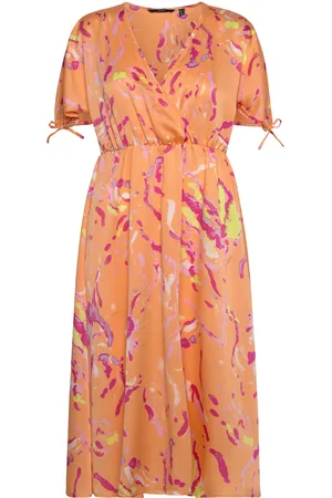VERO MODA Vmheart Oli 2/4 Calf Dress Wvn Ce Cp Orange