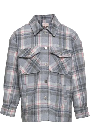 ONLY Koncharlotte Check Shacket Pnt Grey