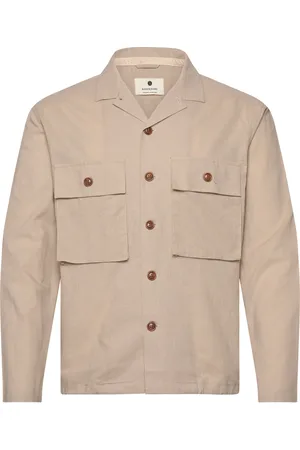 Anerkjendt Akotto Cot/Linen Overshirt Beige