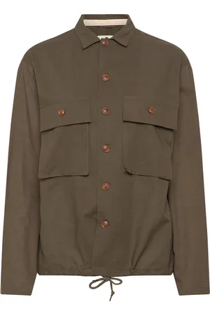 Anerkjendt Akotto Cot/Linen Overshirt Khaki