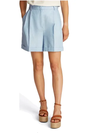 Tommy Hilfiger Linen Mix Pleated Short Blue