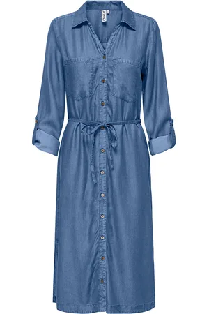 ONLY Onlcharis Life Ls Bel Shirt Dress Cc Wvn Blue