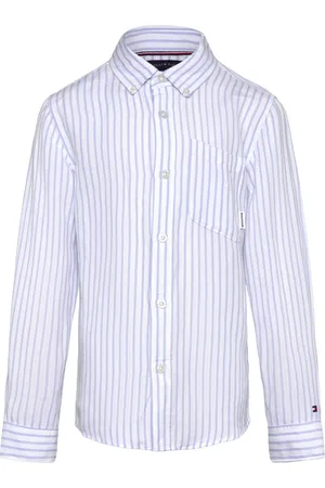 Tommy Hilfiger Linen Blend Striped Shirt Ls Blue