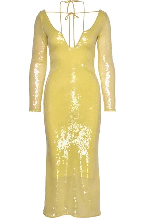 Bardot Verona Sequin Maxi Dress Yellow
