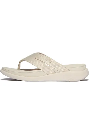 FitFlop F-Mode Go Webbing Flatform Strappy Flip-Flops Beige