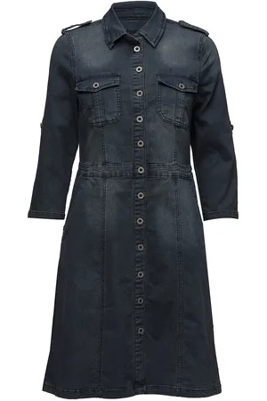Cream Uniform Dress Blue