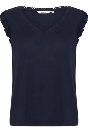 Cream Crluna Jersey T-Shirt Navy