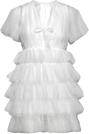 BUBBLEROOM Deep V-Neck Tulle Dress