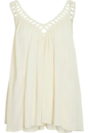 VILA Vijunar Square Neck S/L Top Cream