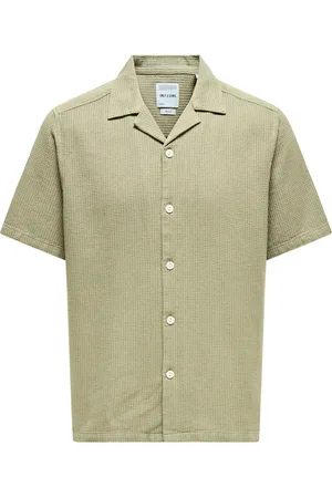 Only & Sons Onsbertil Waffle Ss Resort Shirt Green