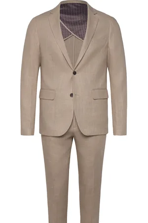 Lindbergh Linen Structure Suit Beige