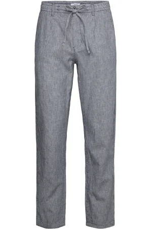 Lindbergh Striped Linen Pants Grey
