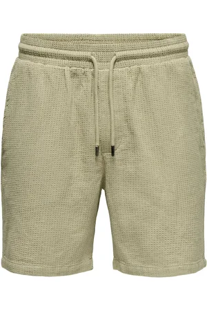 Only & Sons Onsbertil Waffle Shorts Green