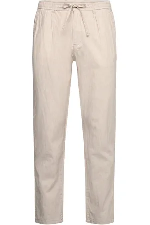 Lindbergh Striped Linen Pants Cream
