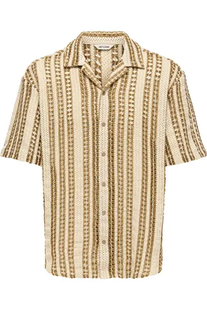 Only & Sons Onsdani Crochet Ss Shirt Beige