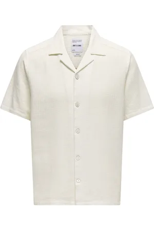 Only & Sons Onsbertil Waffle Ss Resort Shirt White