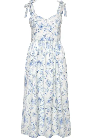 French Connection Serenity Dale Crepe Midi Dress Blue