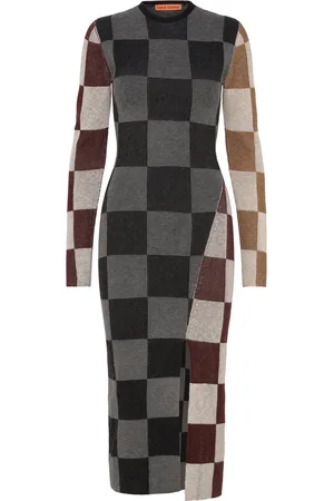 STINE GOYA Midi Fitted Dress, 2279 Light Rib Patterned